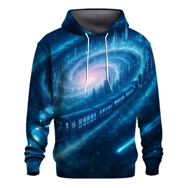 Celestial Train Through The Spiral City premium hoodies