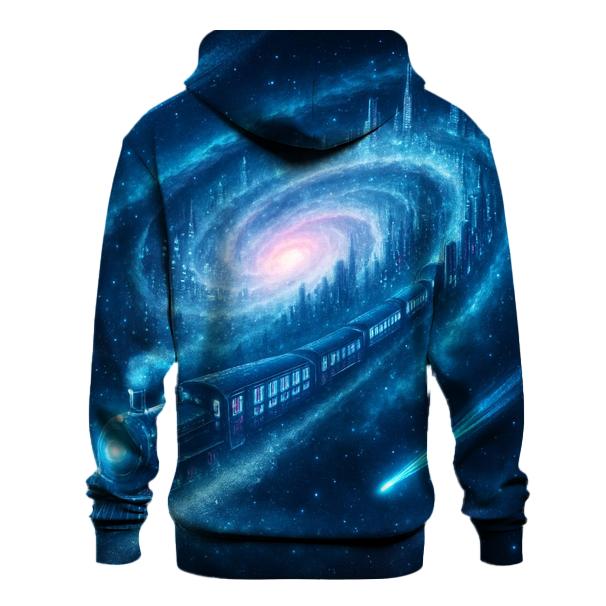 Celestial Train Through The Spiral City premium hoodies