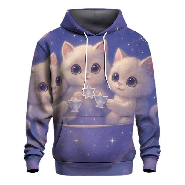 Starlit Tea Party Kittens zip-up hoodies