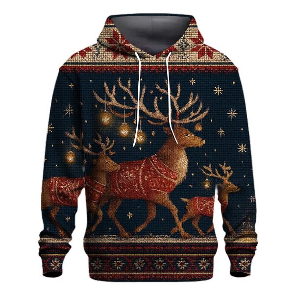 Nordic Night Reindeer Parade zip-up hoodies