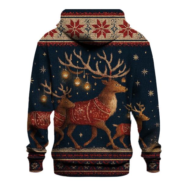 Nordic Night Reindeer Parade zip-up hoodies