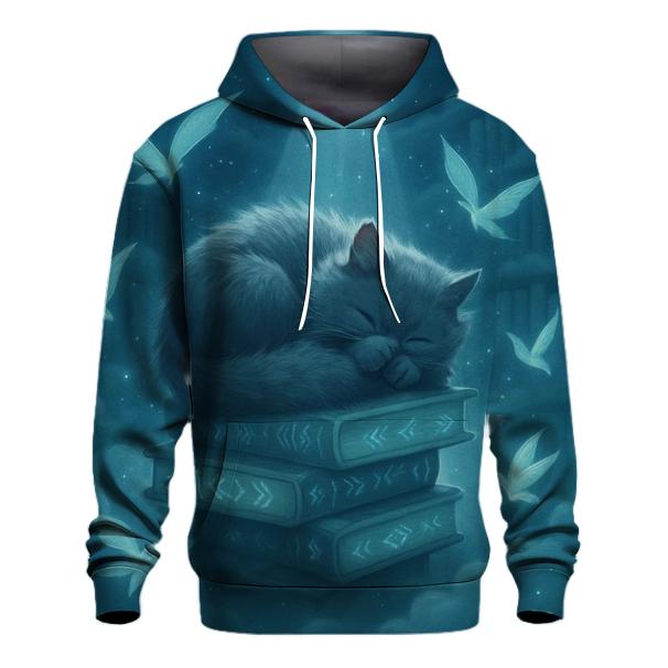 Moonlit Library Cat premium hoodies