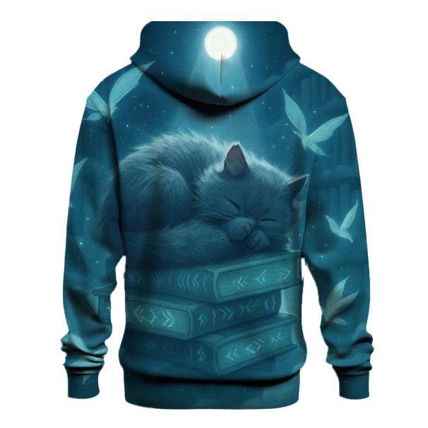 Moonlit Library Cat premium hoodies