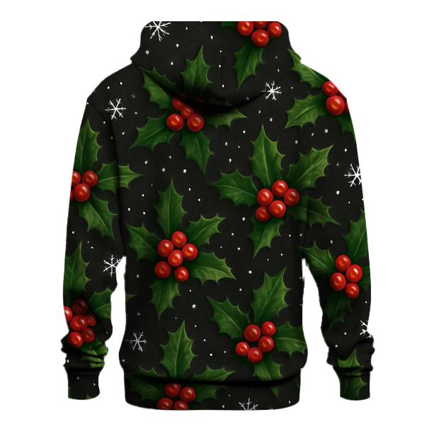 Emerald Holly Snow Scatter On Charcoal lightweight hoodies