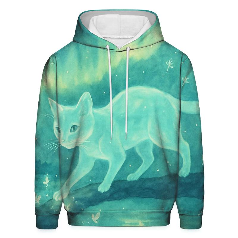 Aurora Forest Spirit Cat hoodies fashion