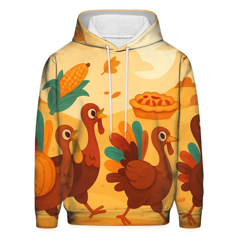 Autumn Parade Of Thankful Turkeys graphic hoodies