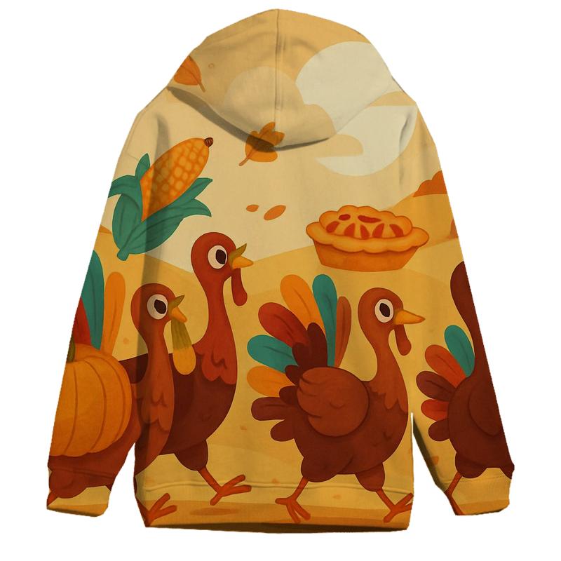 Autumn Parade Of Thankful Turkeys graphic hoodies