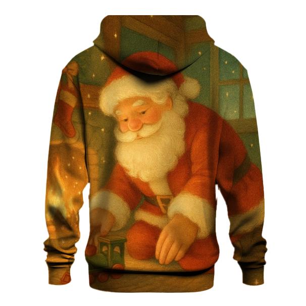 Cozy Storybook Santa Hearth premium hoodies