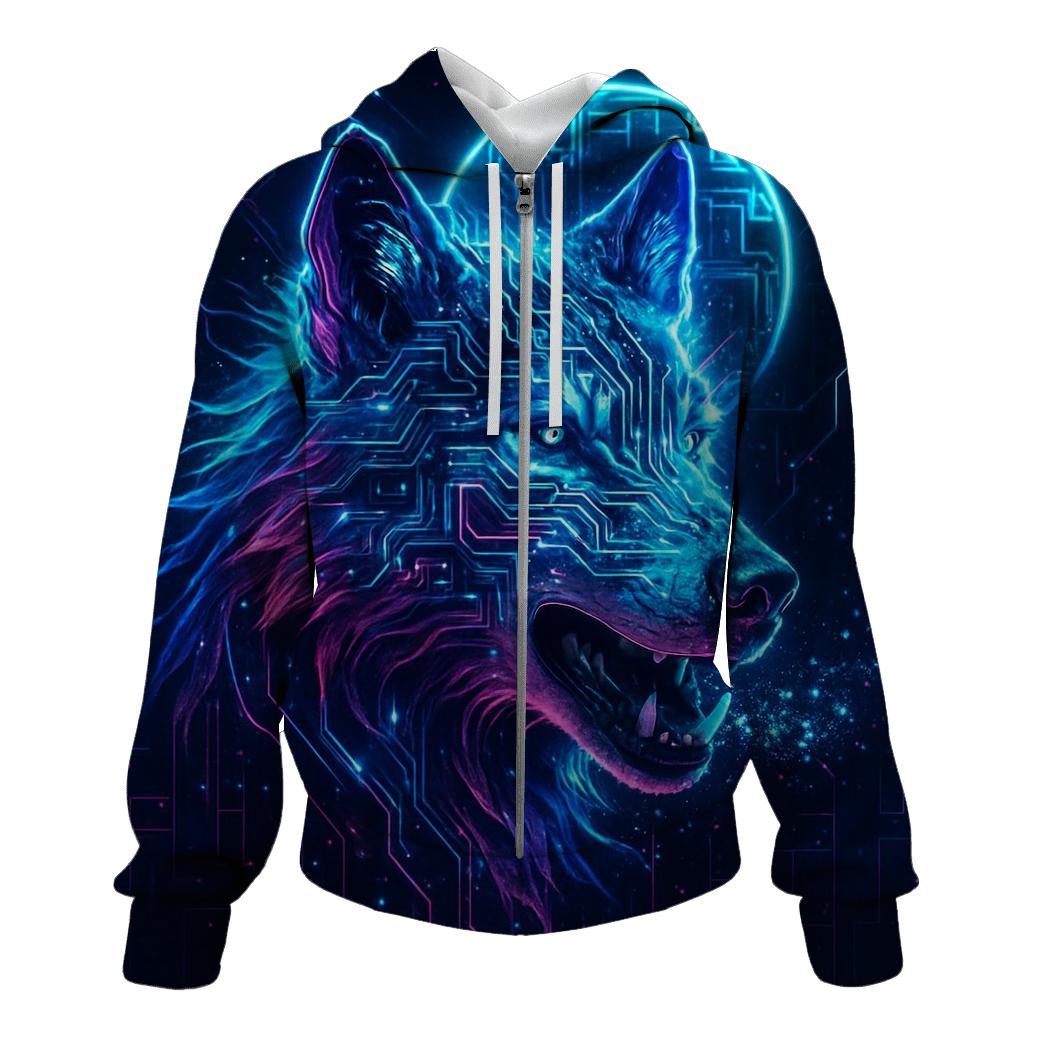 Lunar Circuit Wolf custom hoodies