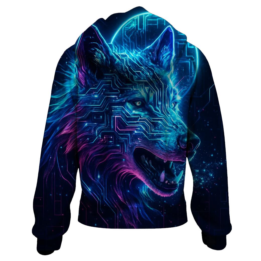 Lunar Circuit Wolf custom hoodies