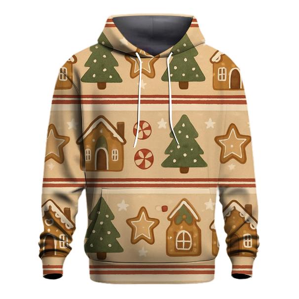 Gingerbread Village Stripe zip-up hoodies