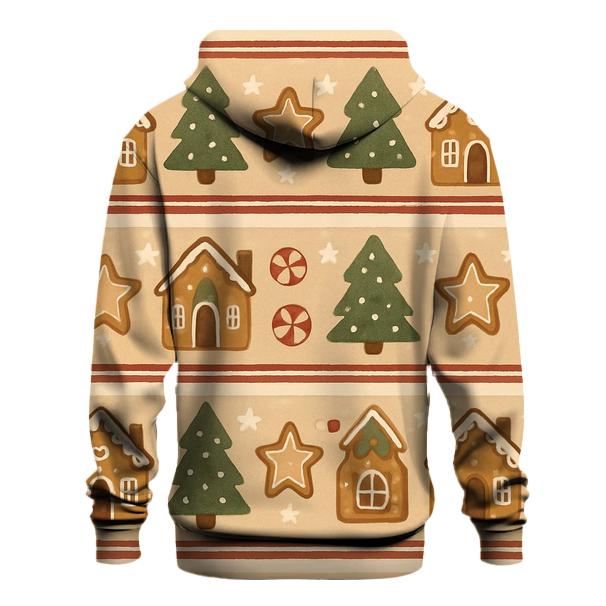 Gingerbread Village Stripe zip-up hoodies