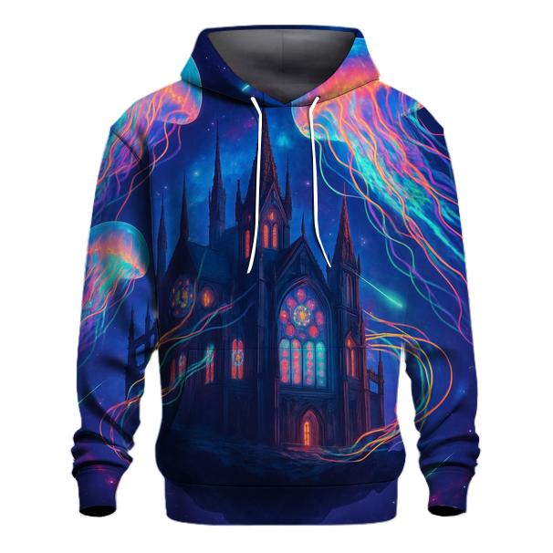 Orbiting Jellyfish Cathedral graphic hoodies
