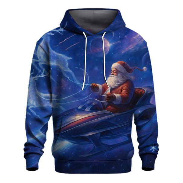 Galactic Sleigh Navigator Santa embroidered hoodies