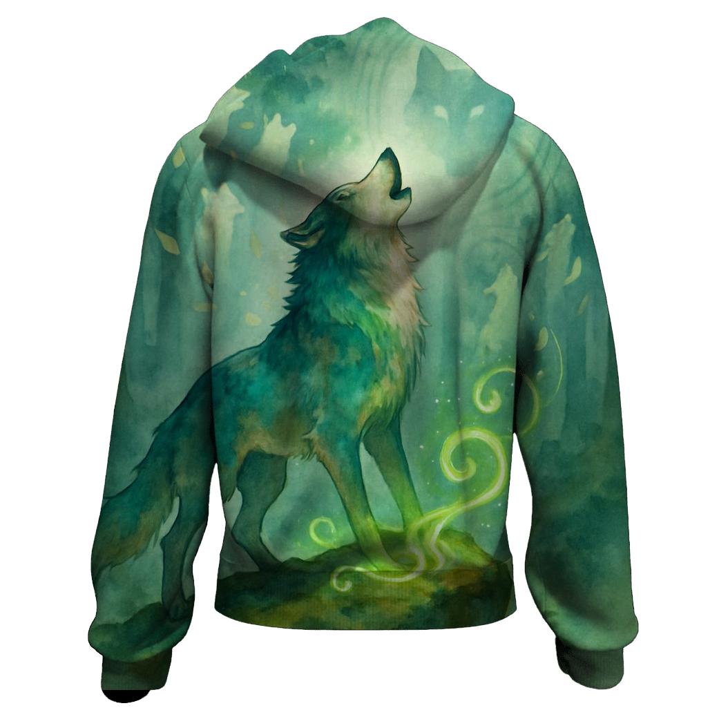 Forest Spirit Howl zip-up hoodies