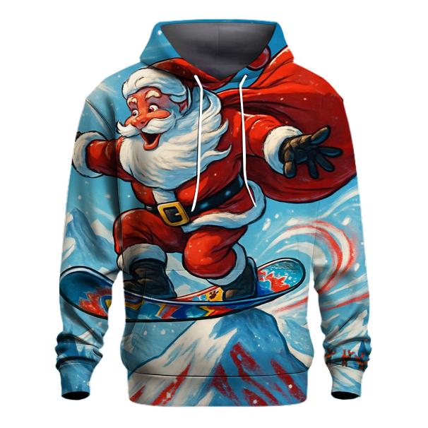 Mountain Summit Snowboard Santa printed hoodies