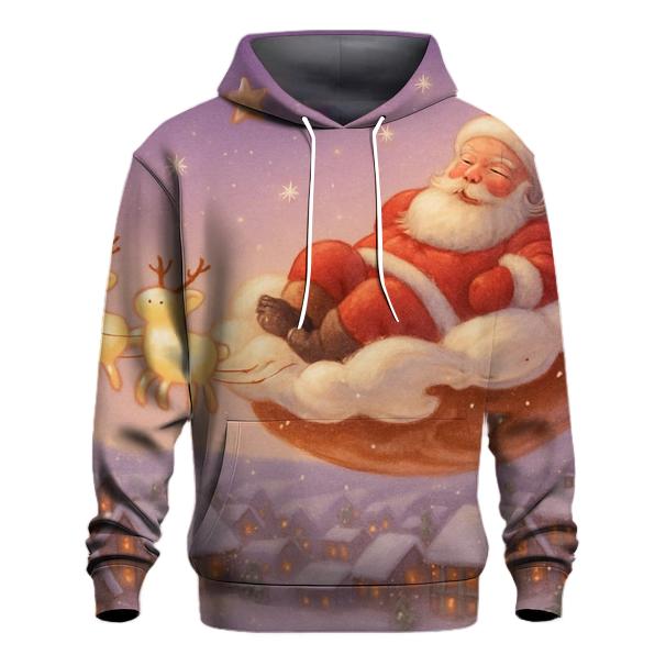 Santa Hot Cocoa Cloud Ride embroidered hoodies