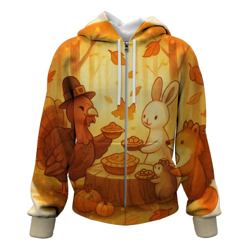 Woodland Friends Giving Feast hoodie styles