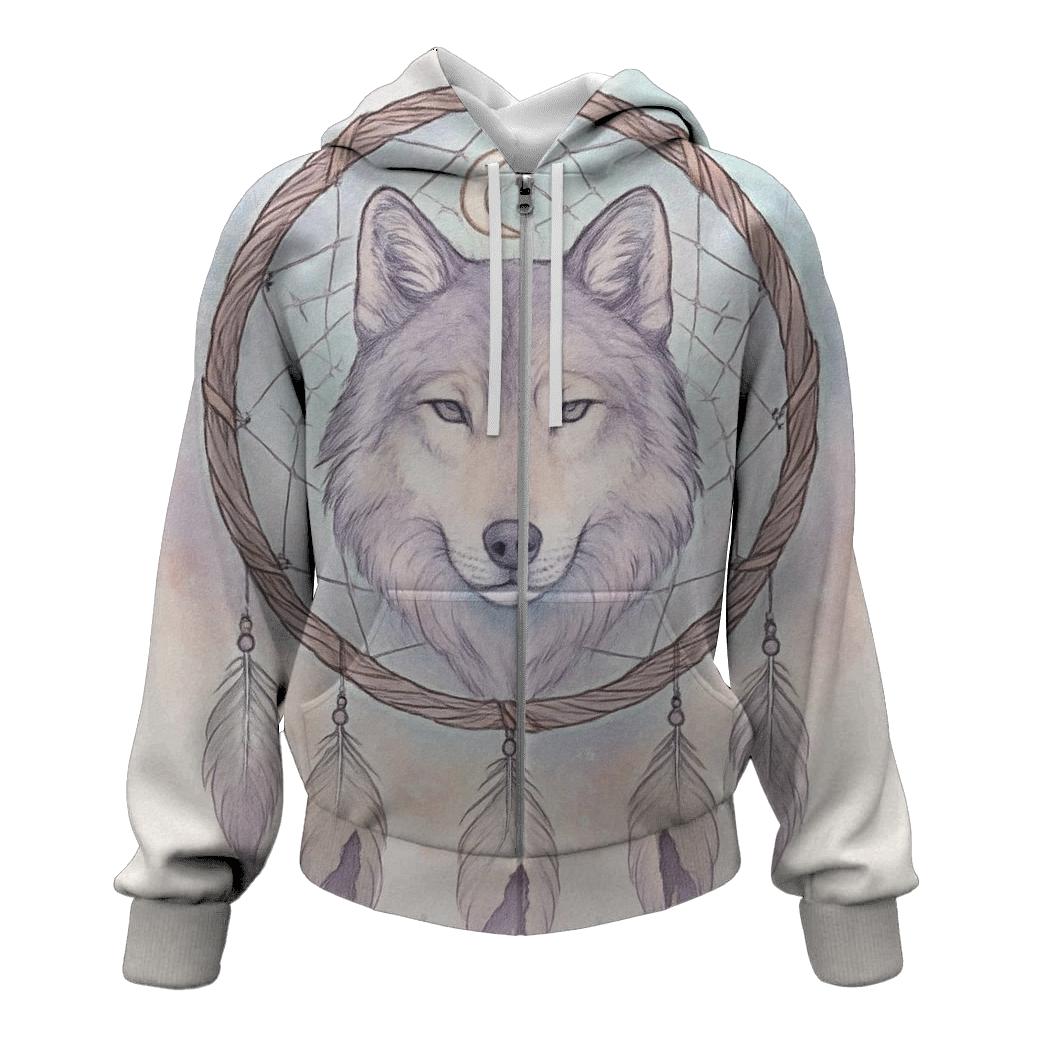 Dreamcatcher Twilight Wolf lightweight hoodies