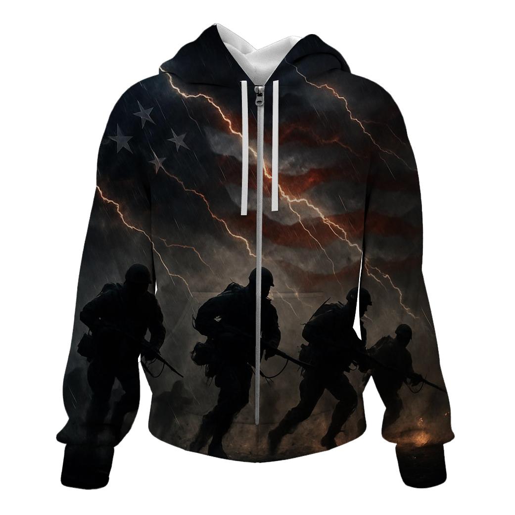 Stormfront Valor Flag Charge printed hoodies