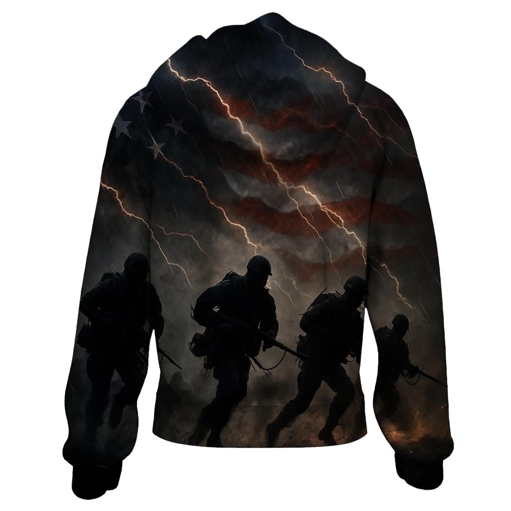 Stormfront Valor Flag Charge printed hoodies