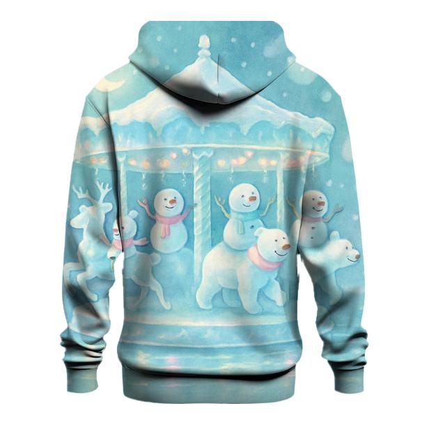 Snowman Carousel On The Frozen Lake hoodie designs
