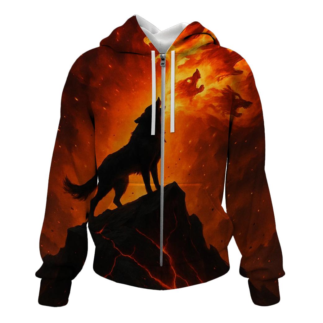 Volcanic Ember Howler printed hoodies