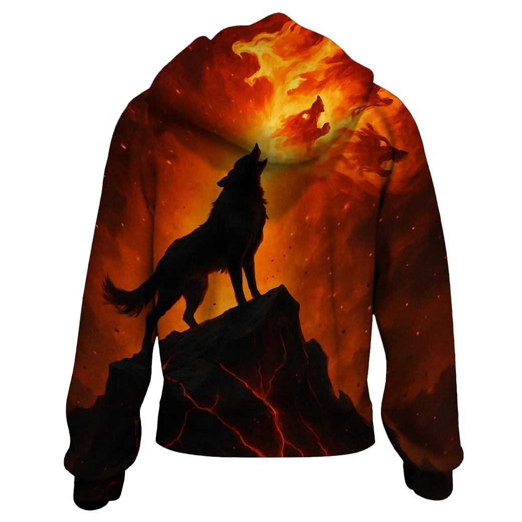 Volcanic Ember Howler printed hoodies