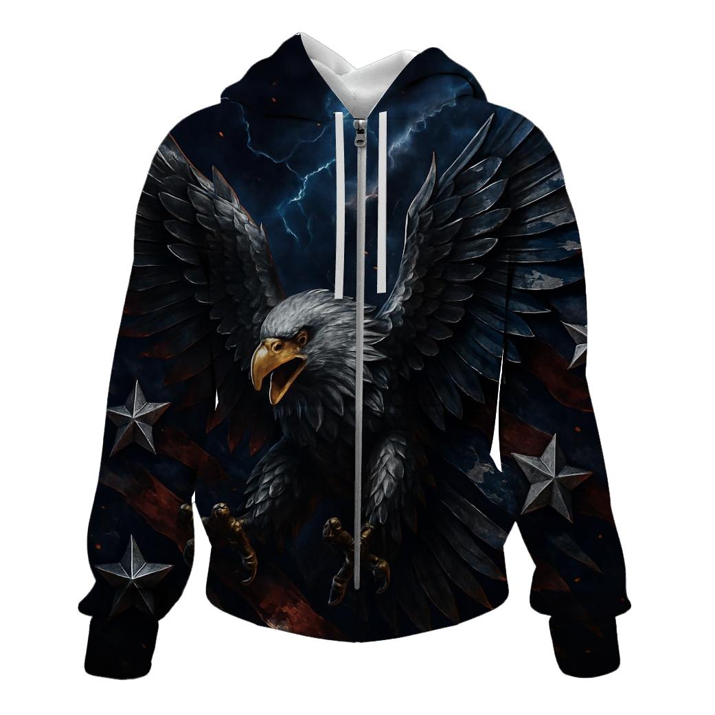 Eagle Storm Metallic Flight zip-up hoodies