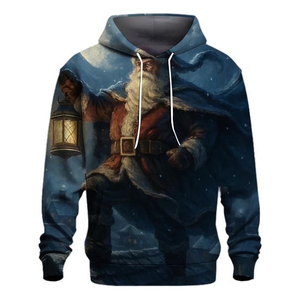 Midnight Guardian Santa On Rooftop graphic hoodies
