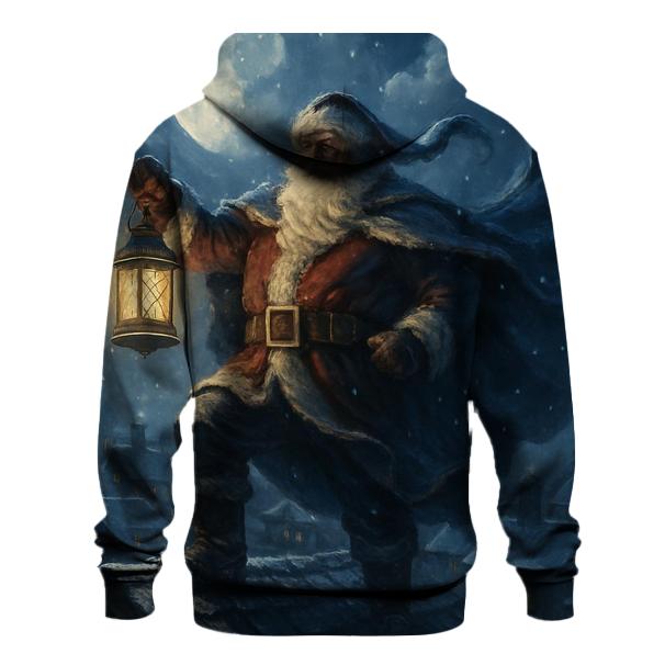 Midnight Guardian Santa On Rooftop graphic hoodies