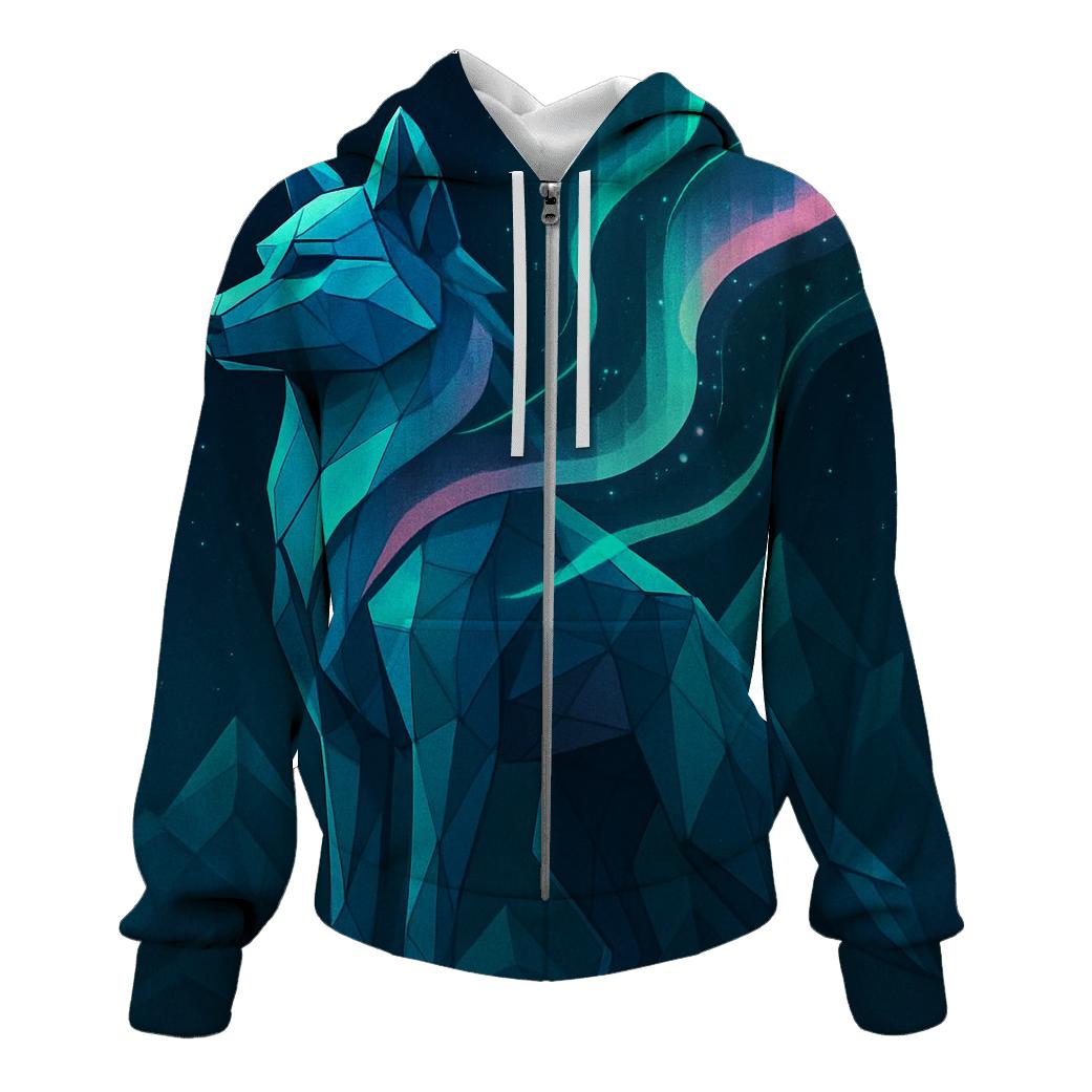 Geometric Aurora Sentinel premium hoodies