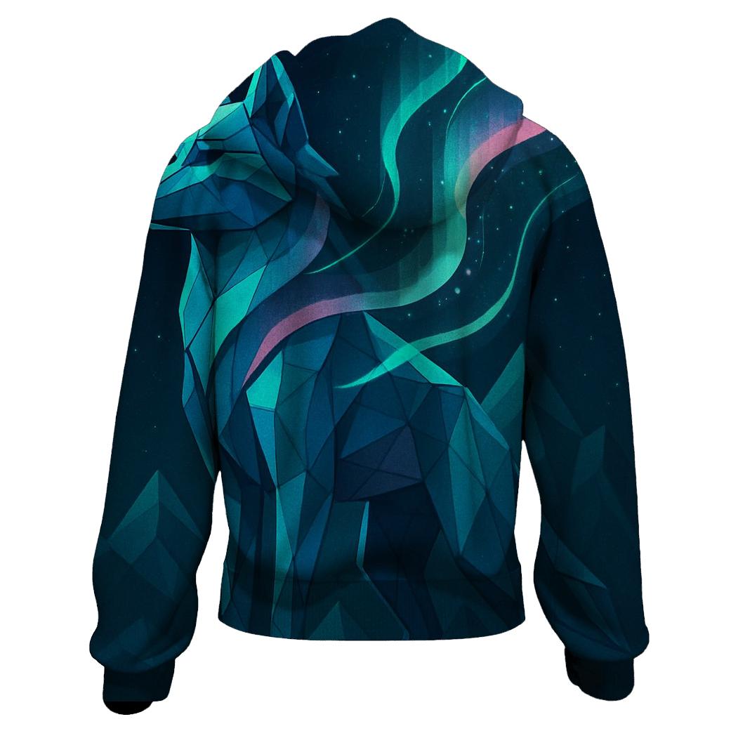 Geometric Aurora Sentinel premium hoodies