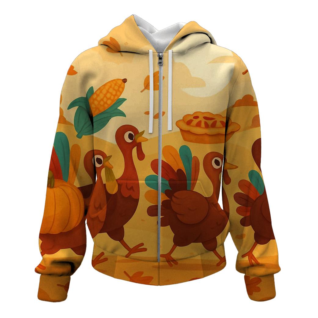 Autumn Parade Of Thankful Turkeys pullover hoodies