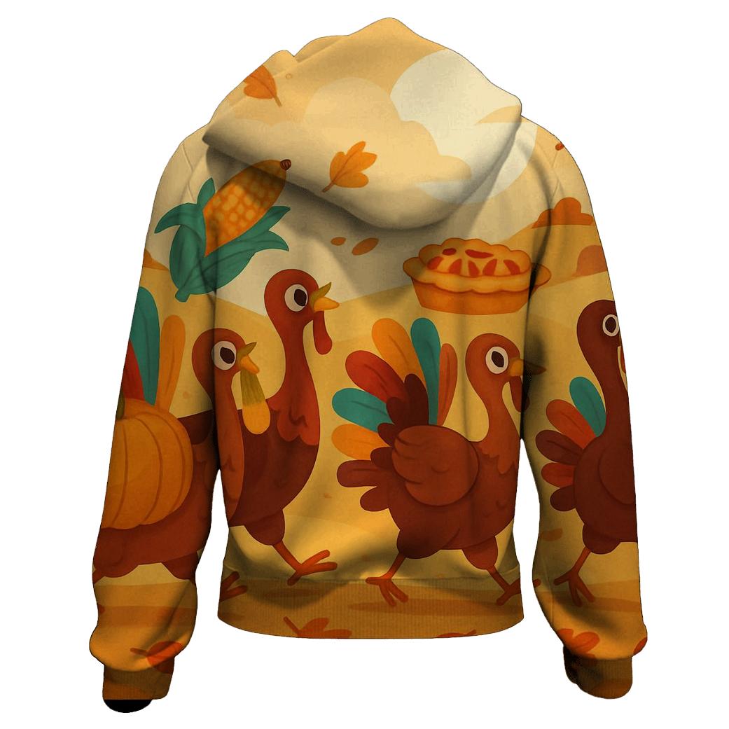 Autumn Parade Of Thankful Turkeys pullover hoodies