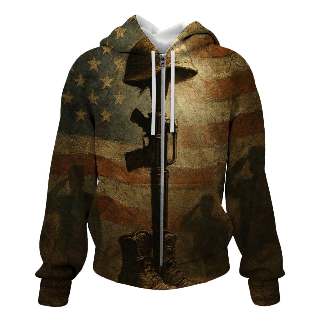 Battlefield Cross Within The Flag heavyweight hoodies