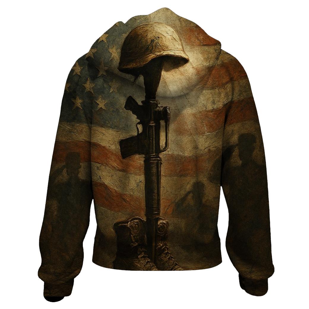 Battlefield Cross Within The Flag heavyweight hoodies