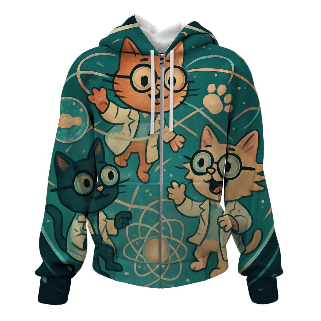 Quantum Lab Scientist Cats premium hoodies