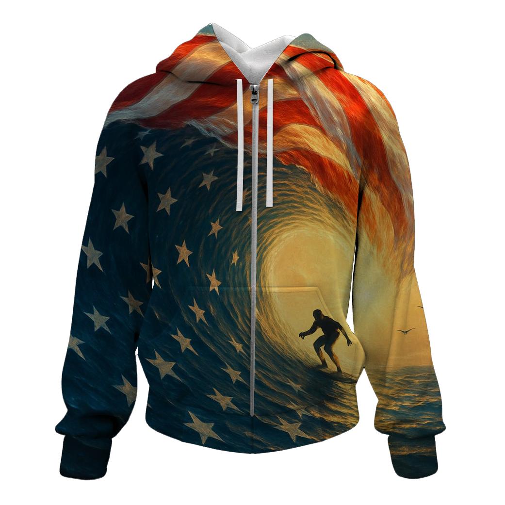 Ocean Waves Of Freedom heavyweight hoodies