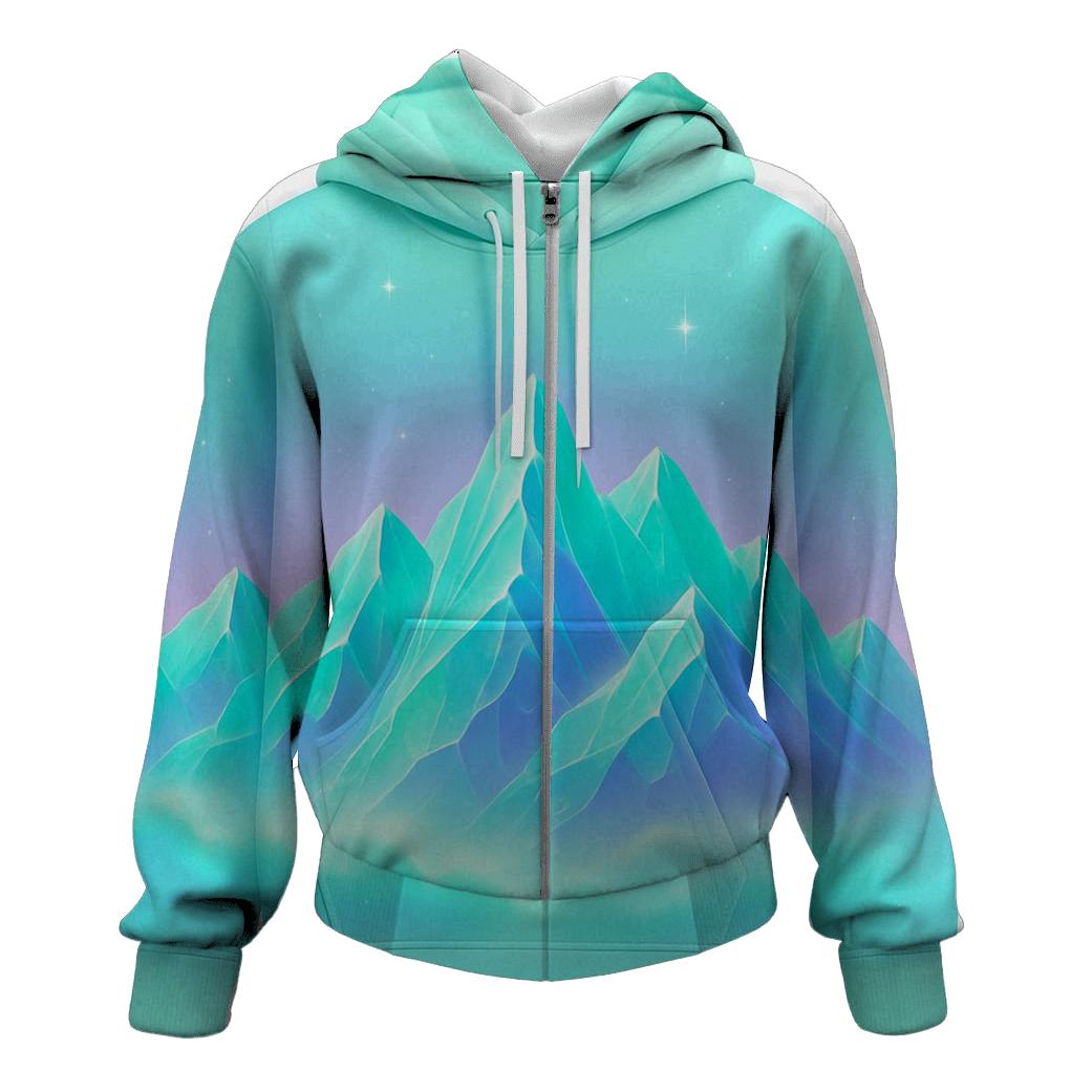 Iridescent Mountain Veil premium hoodies