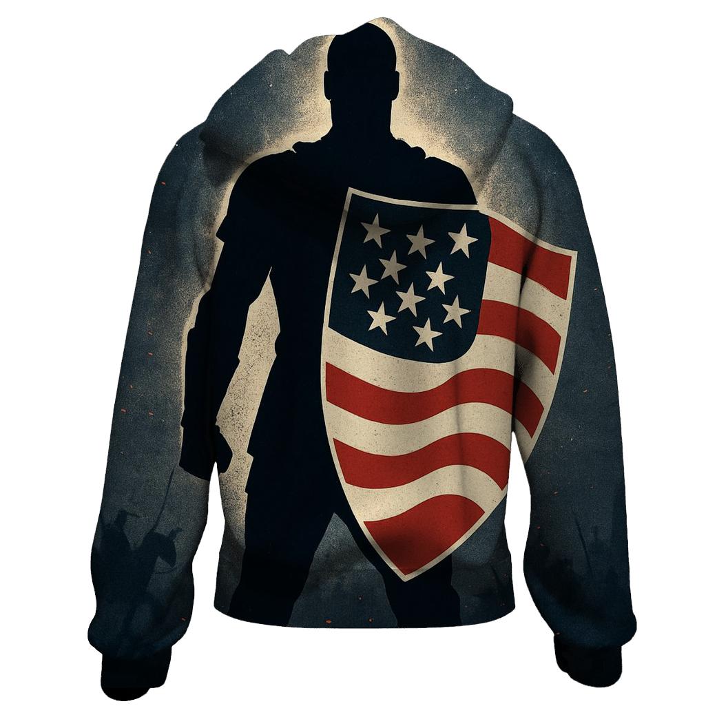 Liberty Shield Warrior Silhouette hoodie styles