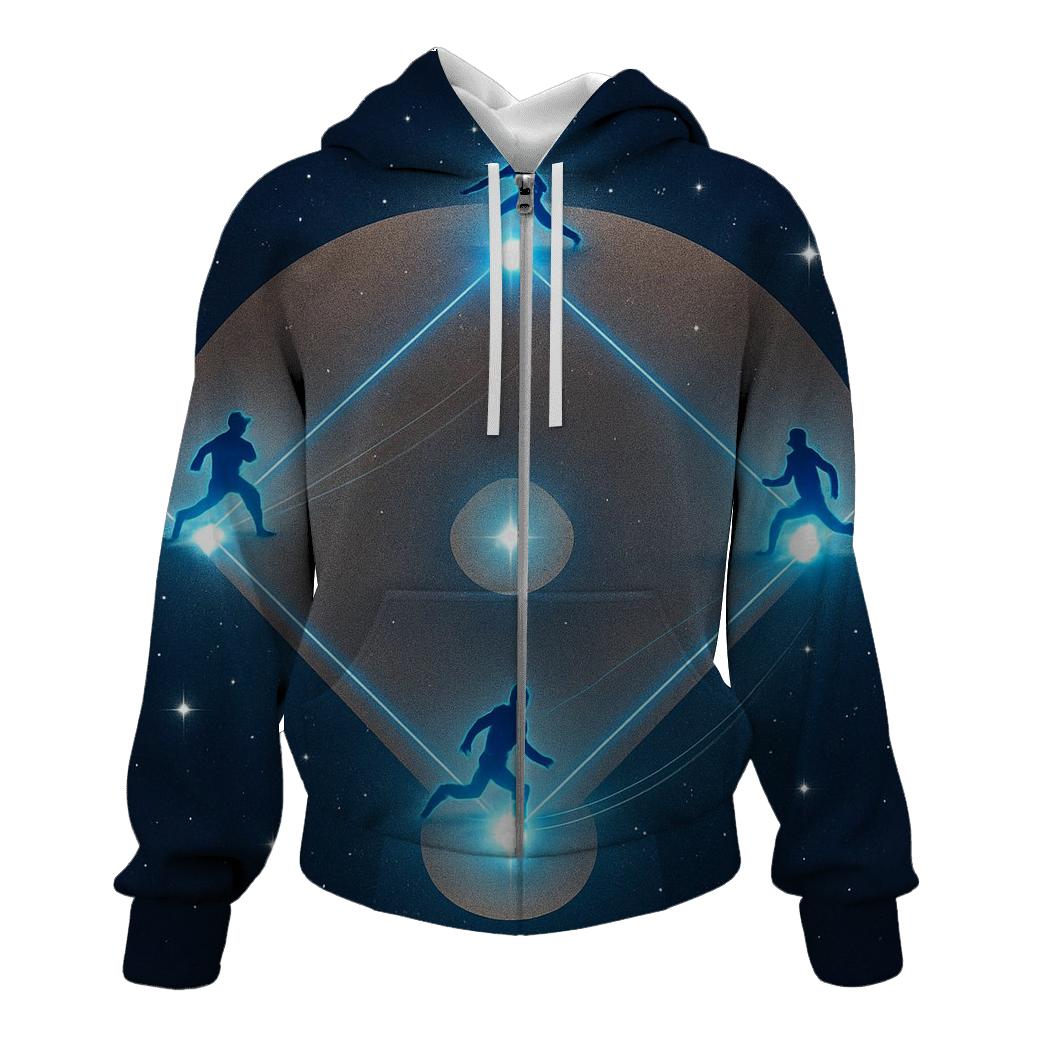 Celestial Infield Geometry zip-up hoodies