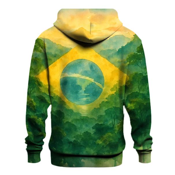Brazilian_flag_watercolor_rainforest_spirit hoodie trends