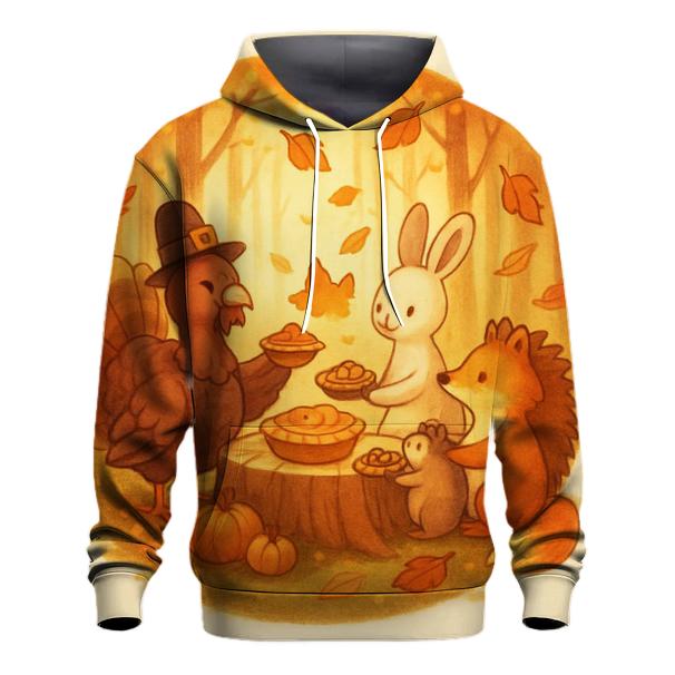 Woodland Friends Giving Feast designer hoodies