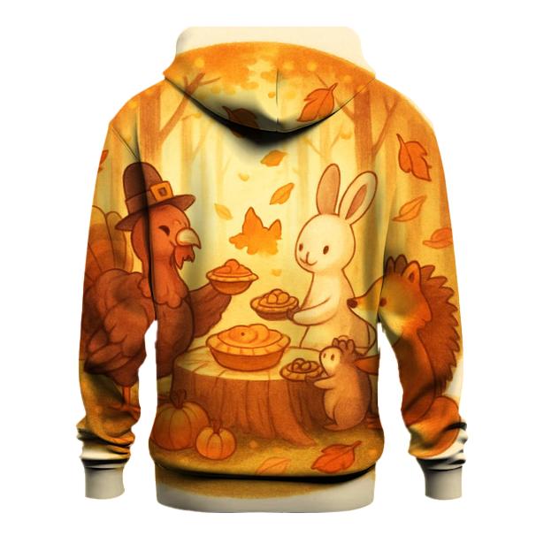Woodland Friends Giving Feast designer hoodies