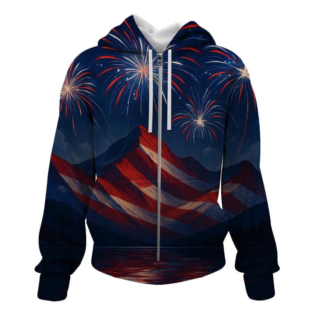 Fireworks Over Mountain Stripes lightweight hoodies