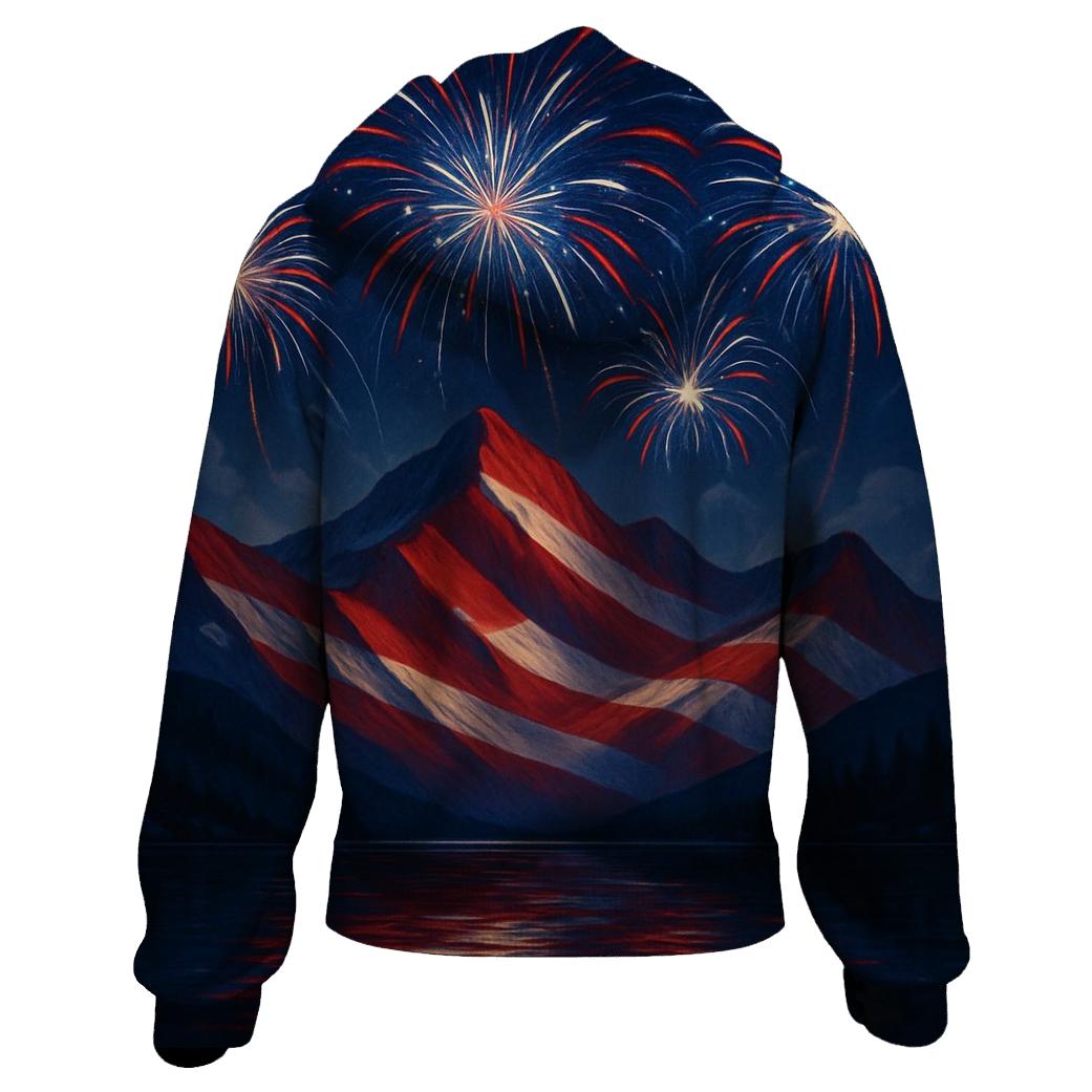 Fireworks Over Mountain Stripes lightweight hoodies