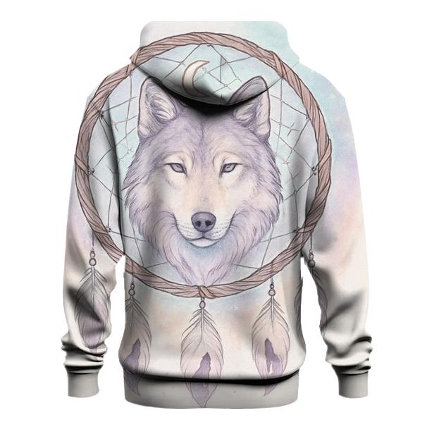Dreamcatcher Twilight Wolf designer hoodies