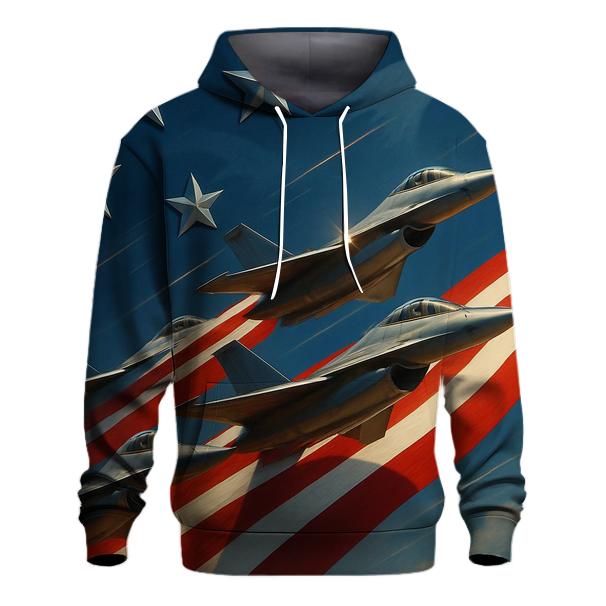 Steel Winged Freedom Formation embroidered hoodies
