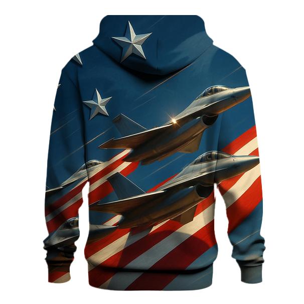 Steel Winged Freedom Formation embroidered hoodies